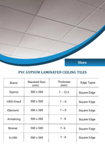 PVC GYPSUM LAMINATED TILES - Interior Design Material Showroom in Kerala